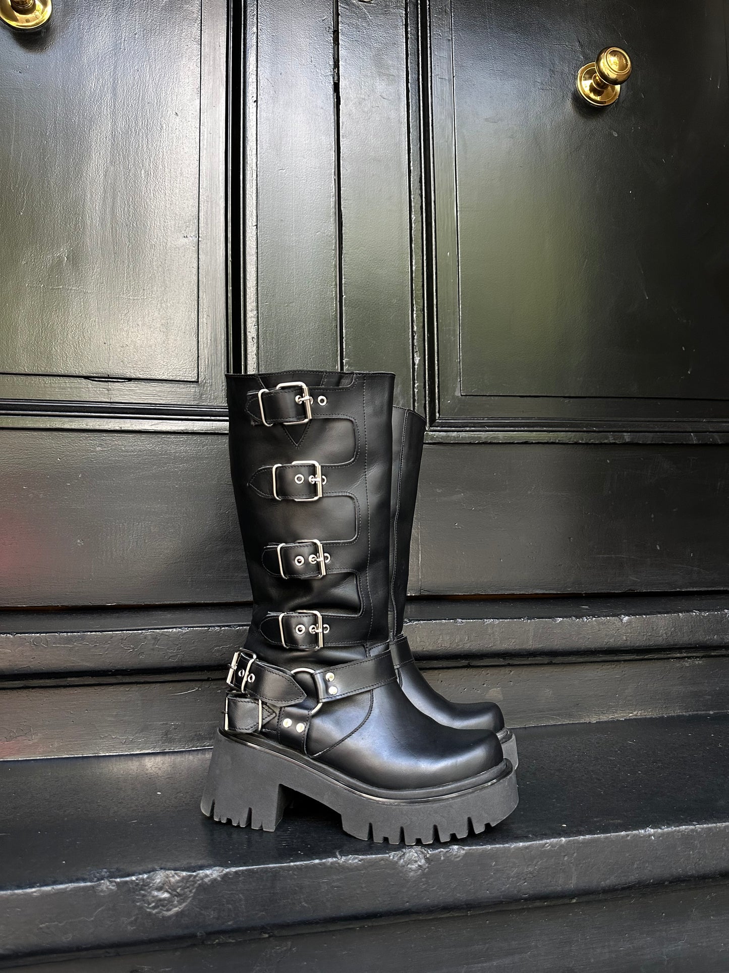 Moto Boots Cuero Negro